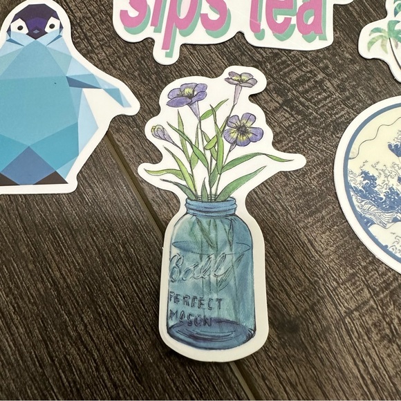 Sticker Pack Mix Spring Summer Tropical Stickers Ocean Beach Birkenstock Palms - Picture 2 of 6